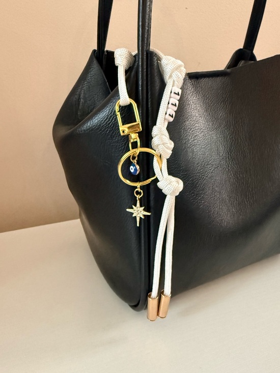 Accessories - NEW 111 Angel Number Red Evil Eye North Star crystal Gold bag charm
